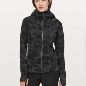 Lululemon Scuba Zip-up Jacket Hoodie Size 4 Incognito Gray‎ Camo